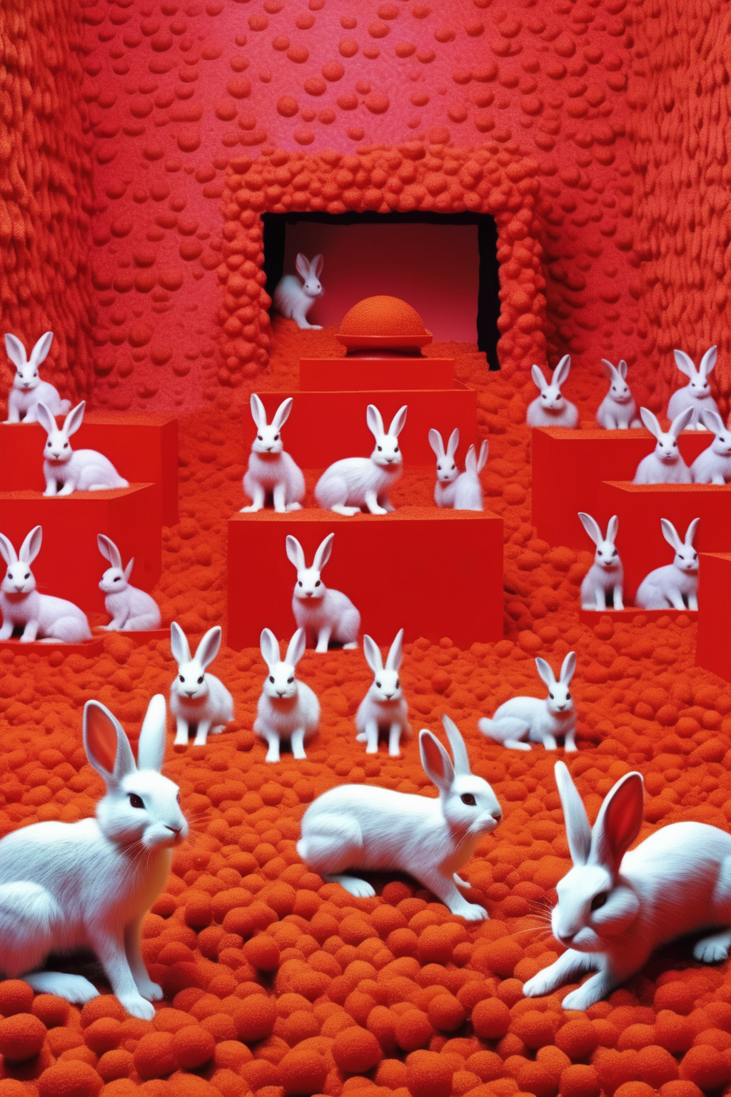 00238-3772636280-_lora_Sandy Skoglund Style_1_Sandy Skoglund Style - revenge of the Rabbits.png